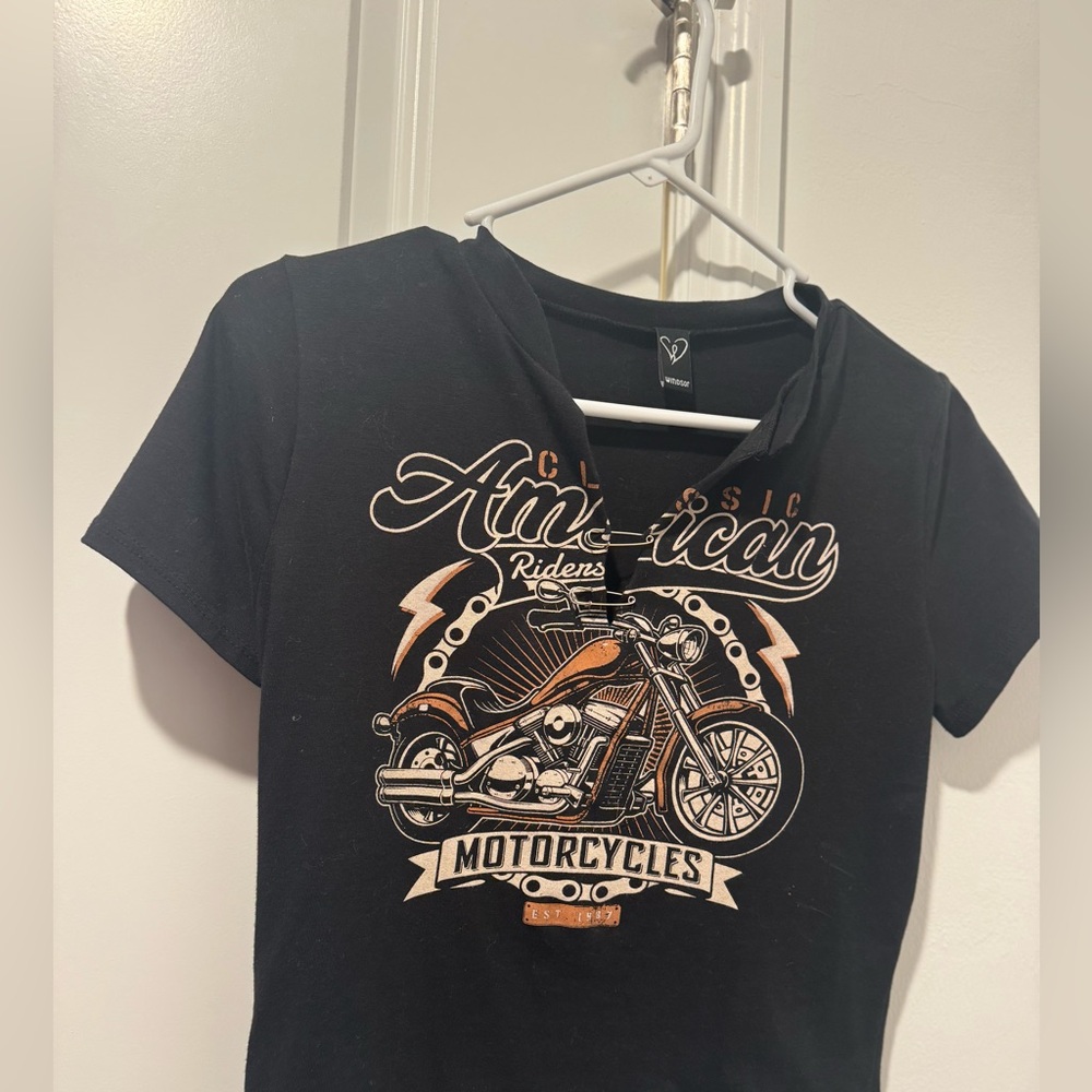 Black Crop biker shirt